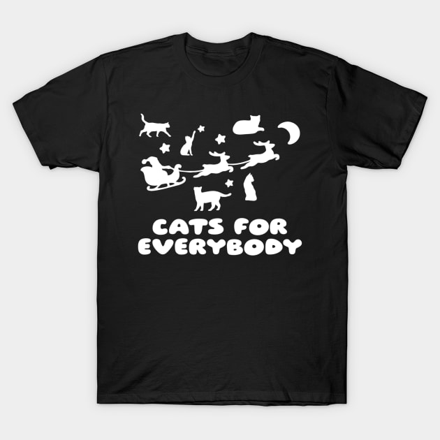 Cats for Everybody - Funny Santa and Cats T-Shirt by KanysDenti